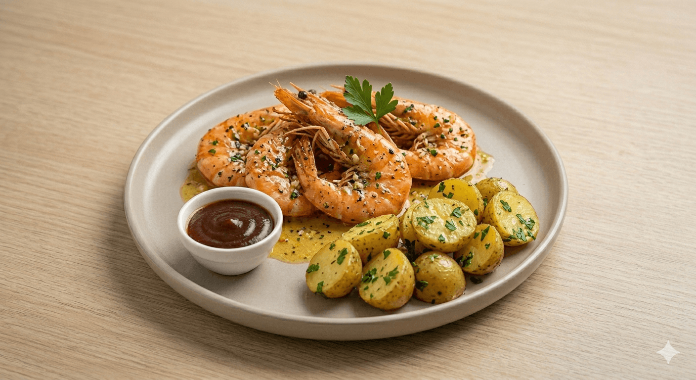 Garlic butter prawns